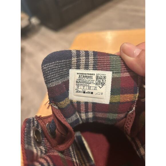 Sperry Red / Navy Schooner 3-Eye Nylon Women's Rain Boots Size 8.5 - Picture 5 of 5